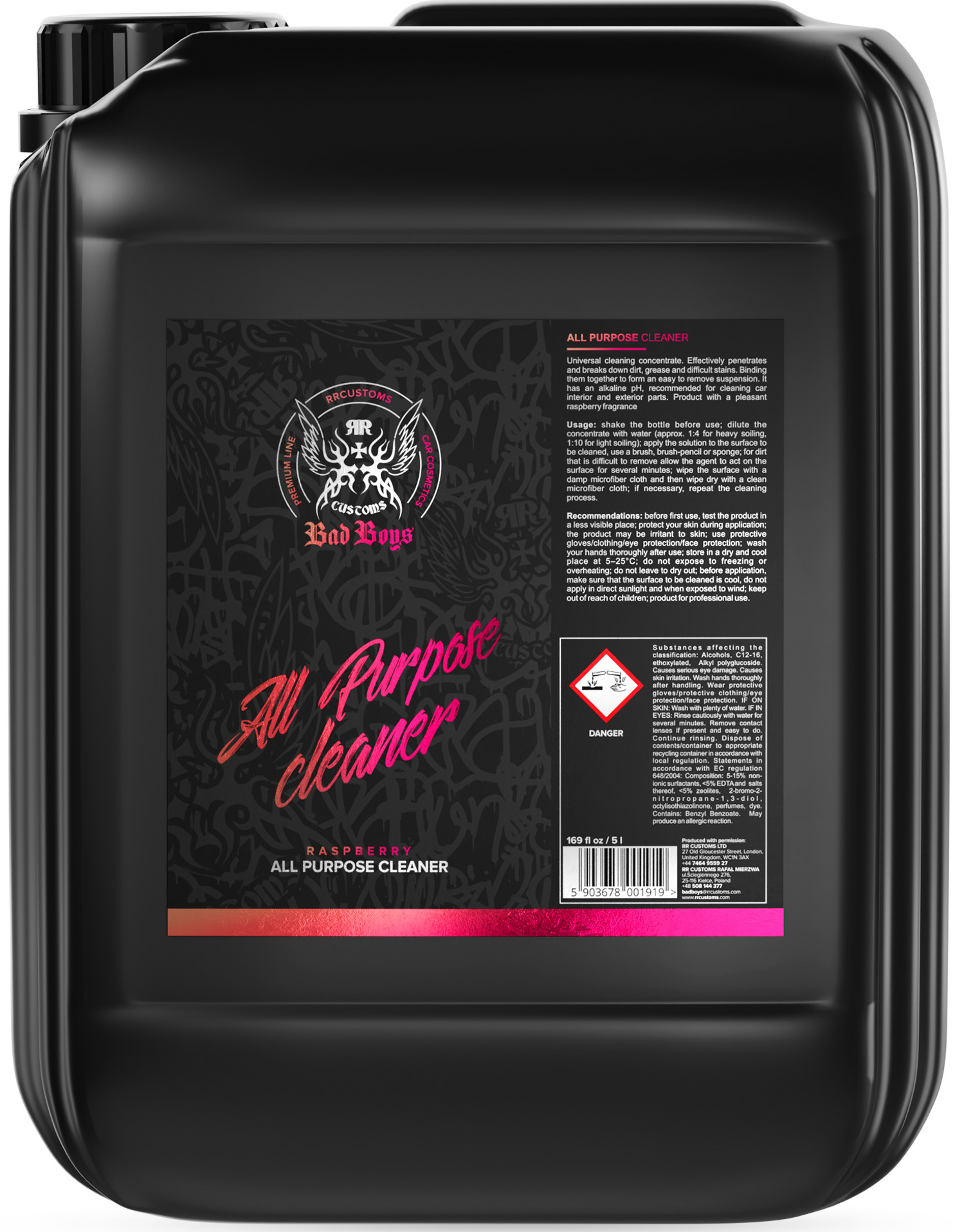 RR CUSTOMS BAD BOYS APC RASPBERRY 5L uniwersalny środek do czyszczenia