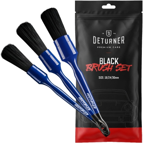DETURNER BLACK BRUSH SET 16/24/30mm zestaw pędzelków detailingowych