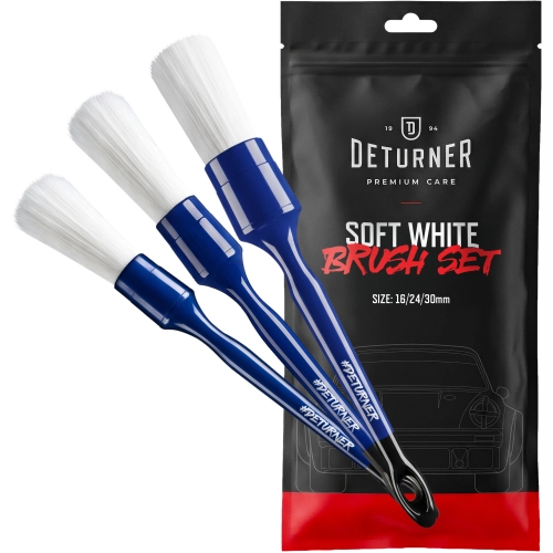 DETURNER SOFT WHITE BRUSH SET 16/24/30mm zestaw pędzelków detailingowych