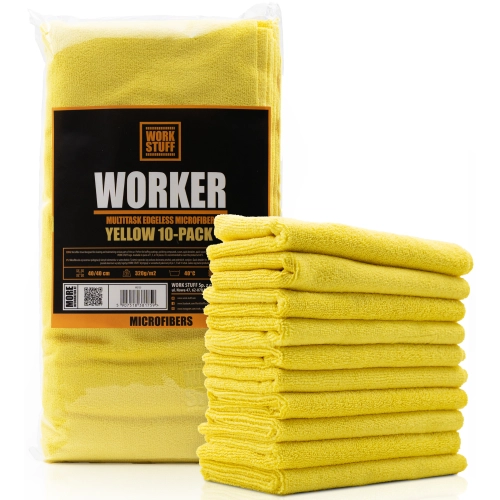 WORK STUFF WORKER 10-PACK YELLOW 40x40cm 320gsm uniwersalna mikrofibra bezszwowa